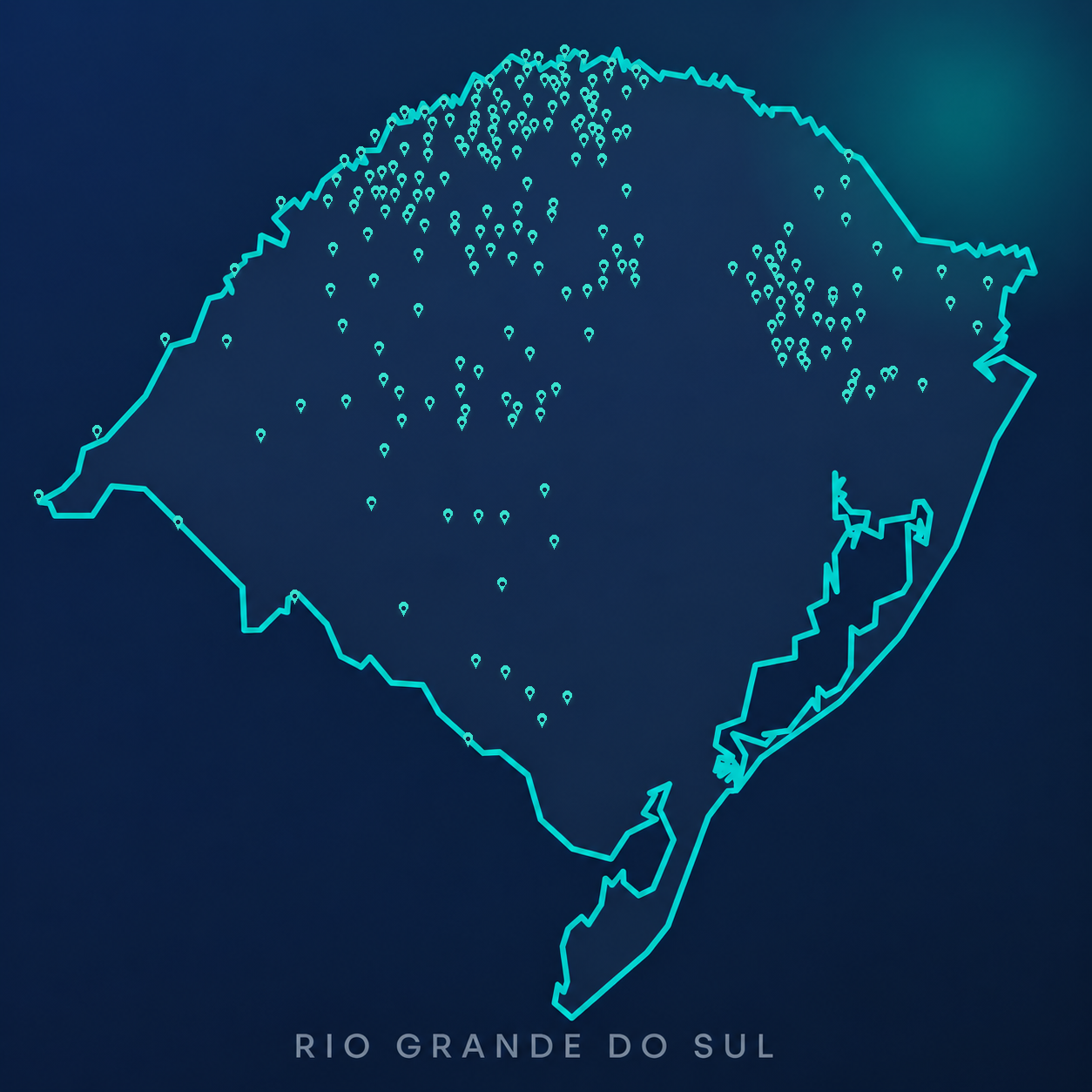 Mapa de atuação no Rio Grande do Sul